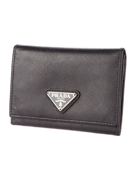 prada silver business card case|prada billfold wallet.